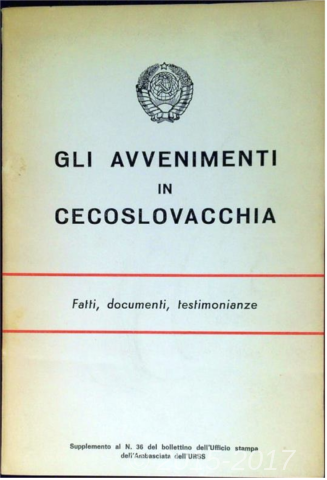 Copertina di Gli avvenimenti in Cecoslovacchia